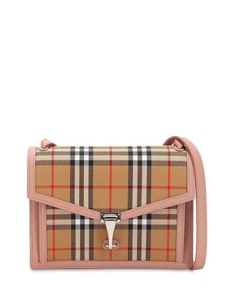 burberry kleine wendbare henkeltasche in haymarket check-gewebe und leder red|Designer.